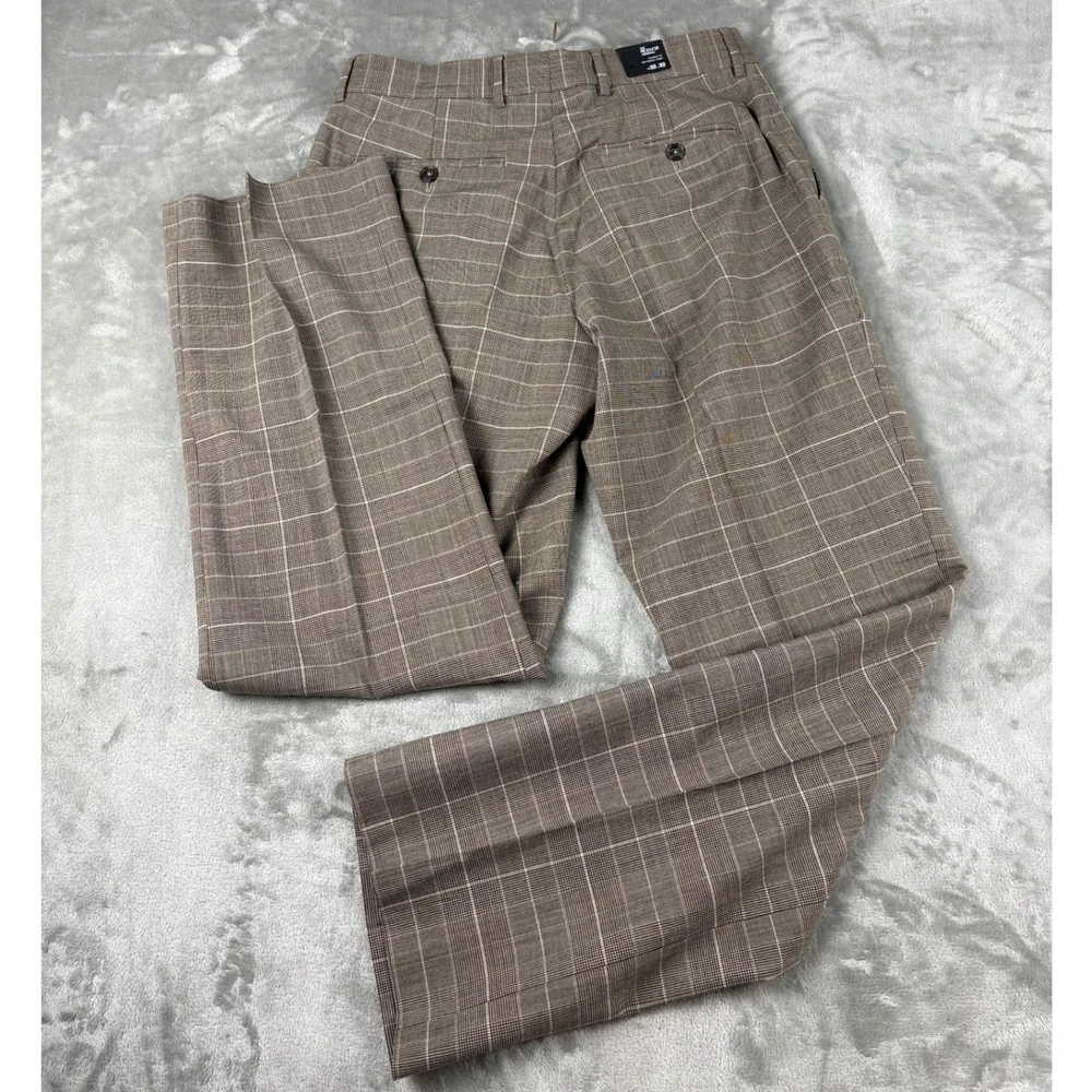 The Producer Express Design Studio Mens 32x32 Wool Blend Glen Plaid Dress Pants